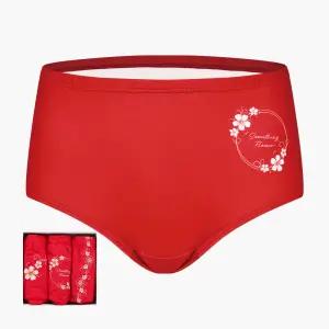 BYC 여성 팬티 세트 3매입 40수 순면 여자 빅사이즈 맥시 삼각 레드 빨강 빨간색 빅사이즈 110 115 CP5306