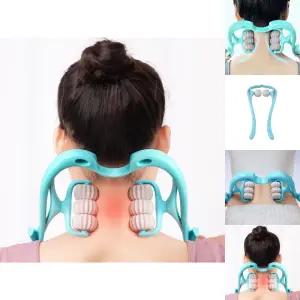 주물넥 지압 마사지기 휴대용 셀프 롤러마사지기/롤링/마사지/목/지압/운동/기구/볼/무선목