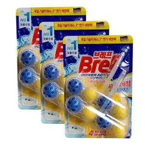 브레프 파워액티브 변기세정제 듀오팩 X 3개 레몬향