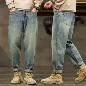 남자 봄 가을 청바지 테이퍼드핏 작업복 빈티지 데님 팬츠 봄 롤업