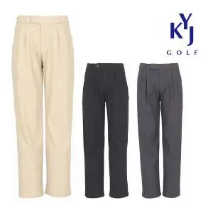 [김영주골프] 봄가을 투턱 세미와이드 슬랙스 스판 데일리 2기장 남성 골프 바지 DPFMSL29
