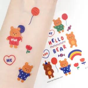 어린이 타투스티커 유아 페이스페인팅스티커 체리와 바나나