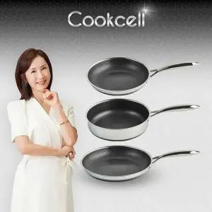 [NS홈쇼핑]전인화의 쿡셀 세라믹 더블 블랙큐브 프라이팬 3종(프라이팬24cm+프라이팬 28cm+소테팬24cm)..