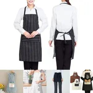 심플한 검정 줄무늬 주방 앞치마/허리/바리스타/업소용/식당/카페/작업용/미술/작업/위생/쉐프/미술용/요리