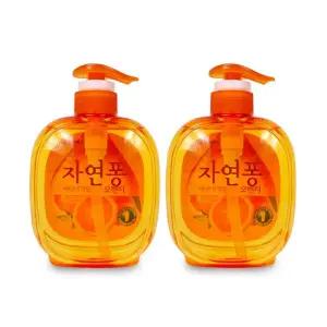 자연퐁 오렌지 490ml 본품 -2개 주방세제 비린내 기름기 찌든때 설거지