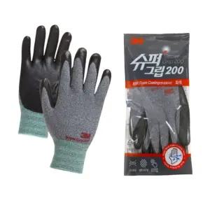 3M 슈퍼그립 200 그레이 코팅장갑 용접 절연 안전장갑/코팅/목/장갑/손/보호/산업용/절단/방지/손가락/정전