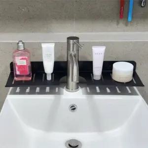 무타공 욕실 수전 선반/세면대/받침대/거치대/목욕탕/정리/슬림/세면대위/수건/일자/타올걸이/흡착/물빠짐