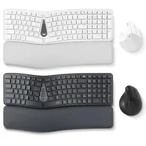 지클릭커 EMK400 오피스프로 에르고M 무선 인체공학 키보드 버티컬 마우스 세트