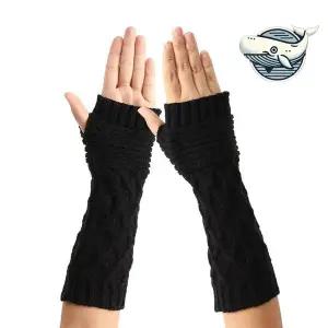 [하프클럽/]블랙 니트 핸드워머 따뜻한 손목토시 스타일리시