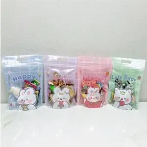 토끼 손잡이 스탠딩 지퍼백 구디백 - 15.5x22.5cm 20매 선물 포장 포장지/지퍼팩/지퍼/비닐백/세워놓는