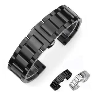 무광택 통 디버클 스텐레스 스틸 실버 블랙 메탈 시계 줄 18mm 20mm 22mm 24mm 밴드
