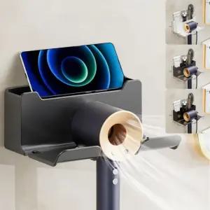 무타공 3칸 선반 거치대 헤어드라이기 멀티수납 3Color 드라이기홀더 드라이기