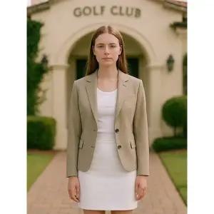 [아웃도어스/맥케이슨]여성 체크 테일러드 자켓 베이지 MCW3JK622BEG