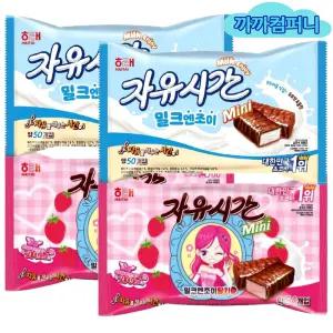 자유시간 밀크엔죠이 미니(50입)375gx2봉+밀크엔죠이딸기 미니(54입)405gx2봉