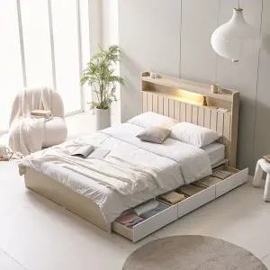 수도권무료 LED조명 선반형 수납형 침대SS 본넬매트 포함 BJ3181