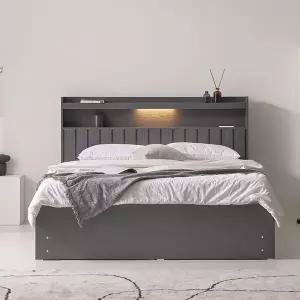 수도권무료 수납력좋은(4개서랍) LED조명 선반형침대 SS 9존유로탑매트 포함 BJ3191