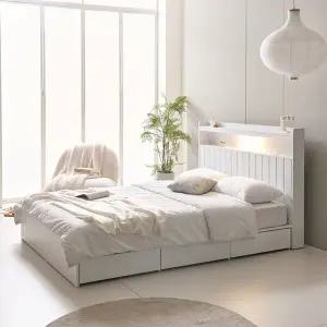 수도권무료 LED조명 선반형 수납형 침대 퀸Q 9존유로탑매트 포함 BJ3187