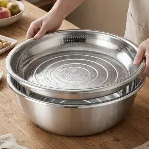 에버튼하우스 스텐 대야 채반 세트 53cm CLHH-BT4D 김장 대형 스텐 다라이 채반