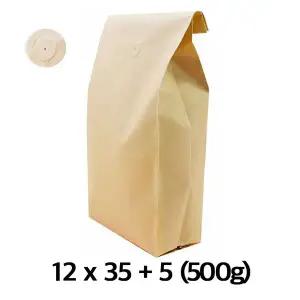 이지포장 크라프트 M자형 커피 원두 봉투 500g (50매) 소분·포장용