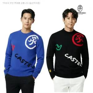 까스텔바작 골프 남자 간절기 라운드 니트 로고 스웨터 BG-DFSW001