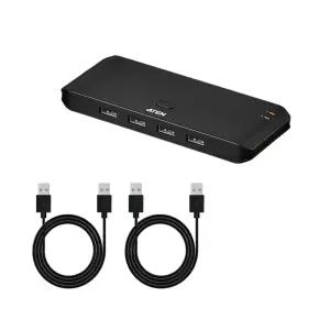 USB선택기 2대4 데스크탑 노트북 공유기 쉐어링 셀렉터 KM스위치 프린터 마우스 키보드 전환 제어기