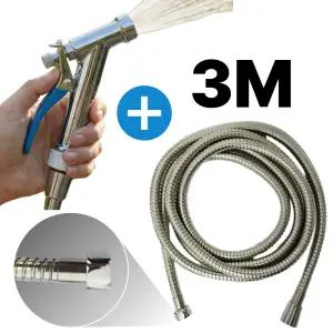 살림몰 아연 분사기 세트 (나사산 수도꼭지형 3M) 물 스텐 호스 베란다 세차 욕실 청소 분사건