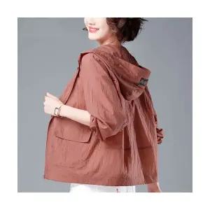 은창]후드 라벨 베이직 아노락 바람막이 집업 점퍼 잠바 여름 후디 자켓 비치 수영복 봄 가을 아우터 여성