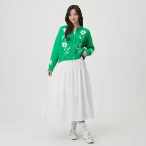 [플라스틱아일랜드][BEIGE]셔링 뒷밴딩 플레어 스커트 PR7WS163