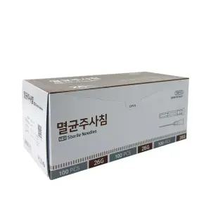 AWC 니들 여드름바늘 태창 일회용 멸균주사침 26G 1/2인치 100개입
