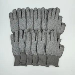 2구 작업용 장갑 12켤레 그레이 미끄럼방지 캐셔 장갑/다용도/공사장/목장갑/도트무늬/부품조립/정비/건축