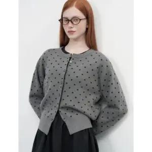 세미 루즈핏 도트 가디건 3COL