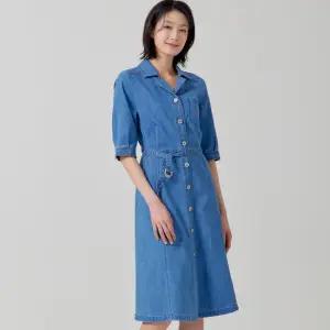[지센] 핏앤플레어 셔츠형 데님원피스 LCOPP321_BL