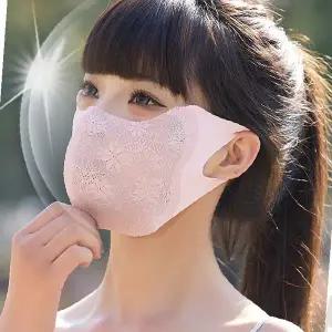 여름 야외 활동 레이스 망사 얼굴 가리개 자외선 차단 골프 자전거 등산 운동