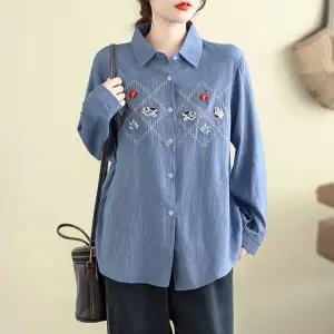 자수 데님컬러 셔츠 2종