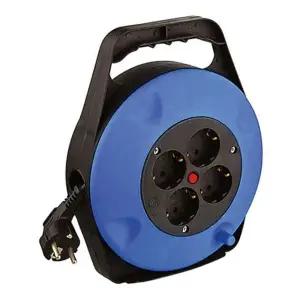 전기 릴 방수형 캠핑용 10미터 전선 릴 4구 작업선 건설 연장선 멀티탭 이동식 난연 센서 릴형 온도 접지