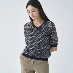 [지센] 여성 보타닉 쉬폰 블루종 블라우스 LFWSO412_NA