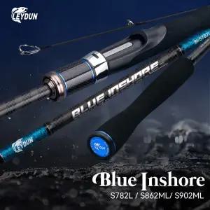 호환 BLUE INSHORE 낚싯대 해안 파도막 베이스 로드 S782L S862ML S902ML 바닷 빛 2 섹션 스피닝 로드