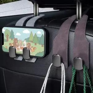 자동차 옷걸이 가방걸이  프리미엄 무스탕 차량용 더블 후크 걸이 3color 헤드레스트 후크