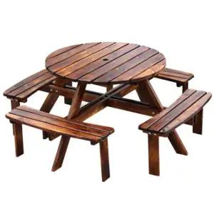 일체형 목재 테이블 벤치 야외용 안뜰 편의점 펜션