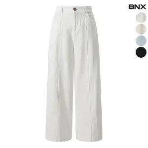 [BNX] 여성 절개 포인트 와이드 밴딩 팬츠