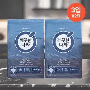 깨끗한나라 딥무드 미드나잇 네이비 미용티슈 300매 3입 2팩