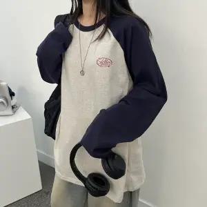 아디오스 배색 나그랑 긴팔티 오버핏 빅사이즈 학생 10대