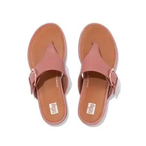 [아웃도어스/핏플랍]웜로즈 버클장식 레더 낮은굽 슬리퍼 FFSO2E318P3