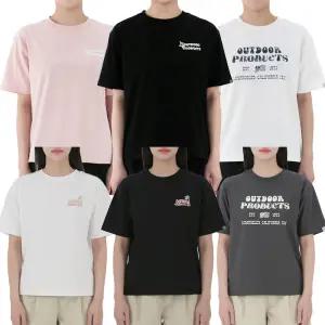 아웃도어 프로덕츠 여성 반소매 티셔츠 여자 여름티 반팔 기본디자인 데일리 30수 싱글 원단