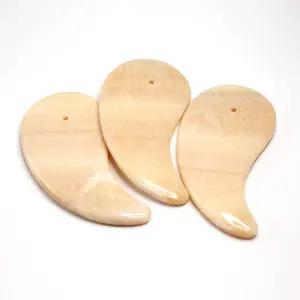 천연 옐로우 칼사이트 원석 곡옥 괄사 마사지 도구 힐링 지압 마사지기