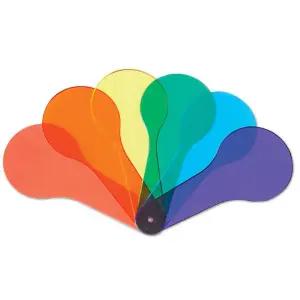 미술 시각학습교구 미적감각 3원색 혼합 색관찰부채 컬러조합 색깔교육 어린이집