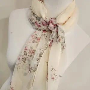 잔꽃 롱 쉬폰 스카프 시스루 여성 간절기 꽃무늬 숄 패션 코디 아이템