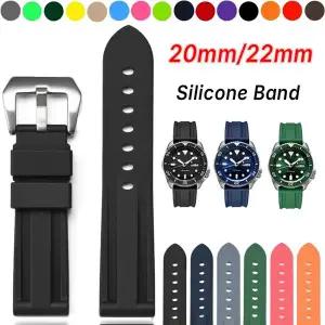 호환  파네라이 PAM441 111 384 20mm 22mm용 고무 오메가용 스포츠 실리콘 시계 밴드 팔찌