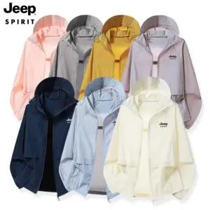 JEEP SPIRIT 남녀공용 자외선차단 바람막이 점퍼 루즈핏 후드집업 자켓 냉감 낚시복