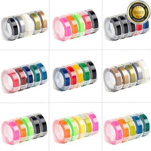 DYMO 3D 엠보싱 테이프 용 5 롤 6912mm 12695 Omega Motex E101 1610 1880 블라인드 타자기 플라스틱 리필